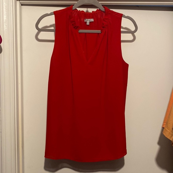 NWOT Naked Zebra Red Sleeveless Blouse - Picture 2 of 5